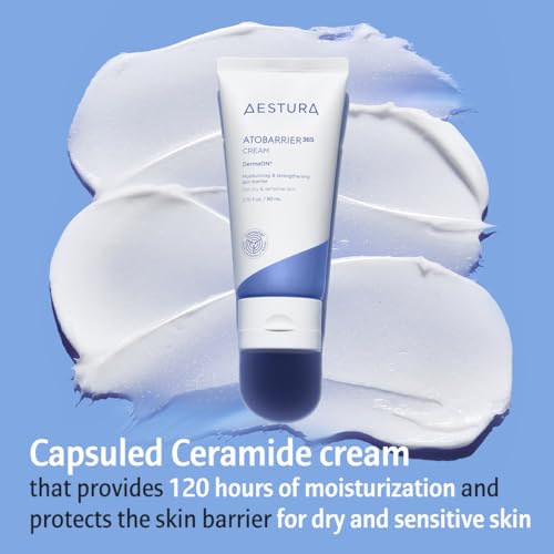 AESTURA ATOBARRIER365 Cream with Ceramide | Korean Moisturizer for Barrier Restore | 120-Hour Hydration, Encapsulated Ceramides for Dry and Delicate Pores and skin, Non-Comedogenic