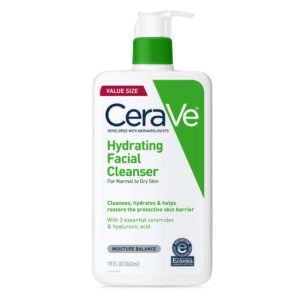 CeraVe Hydrating Facial Cleanser | Moisturizing Face Wash for Dry Pores and skin | Enriched with Hyaluronic Acid, Ceramides, and Glycerin | Hydrating Cleanser for Regular to Dry Pores and skin |…