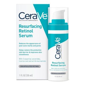 CeraVe Retinol Resurfacing Serum for Publish-Pimples Marks, Enhanced with Licorice Root Extract and Niacinamide, Brightening and Pore-Minimizing Components for Face and Publish-Pimples Pores and skin…