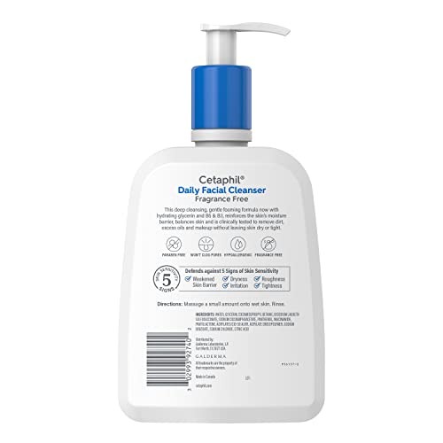 Cetaphil Each day Facial Cleanser for Delicate and Mixture to Oily Pores and skin, 16 Oz, Perfume-Free, Light Foaming, Cleaning soap-Free, Hypoallergenic Face Wash