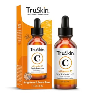 TruSkin Vitamin C Anti-Getting old Facial Serum – Brightening System with Vitamin C, Hyaluronic Acid, Vitamin E & Extra – Targets Darkish Spots, Evens Pores and skin Tone, Reduces Fantastic Traces, and…